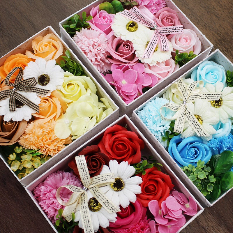 花のカタチの入浴剤　バスフレグランスボックスアレンジ