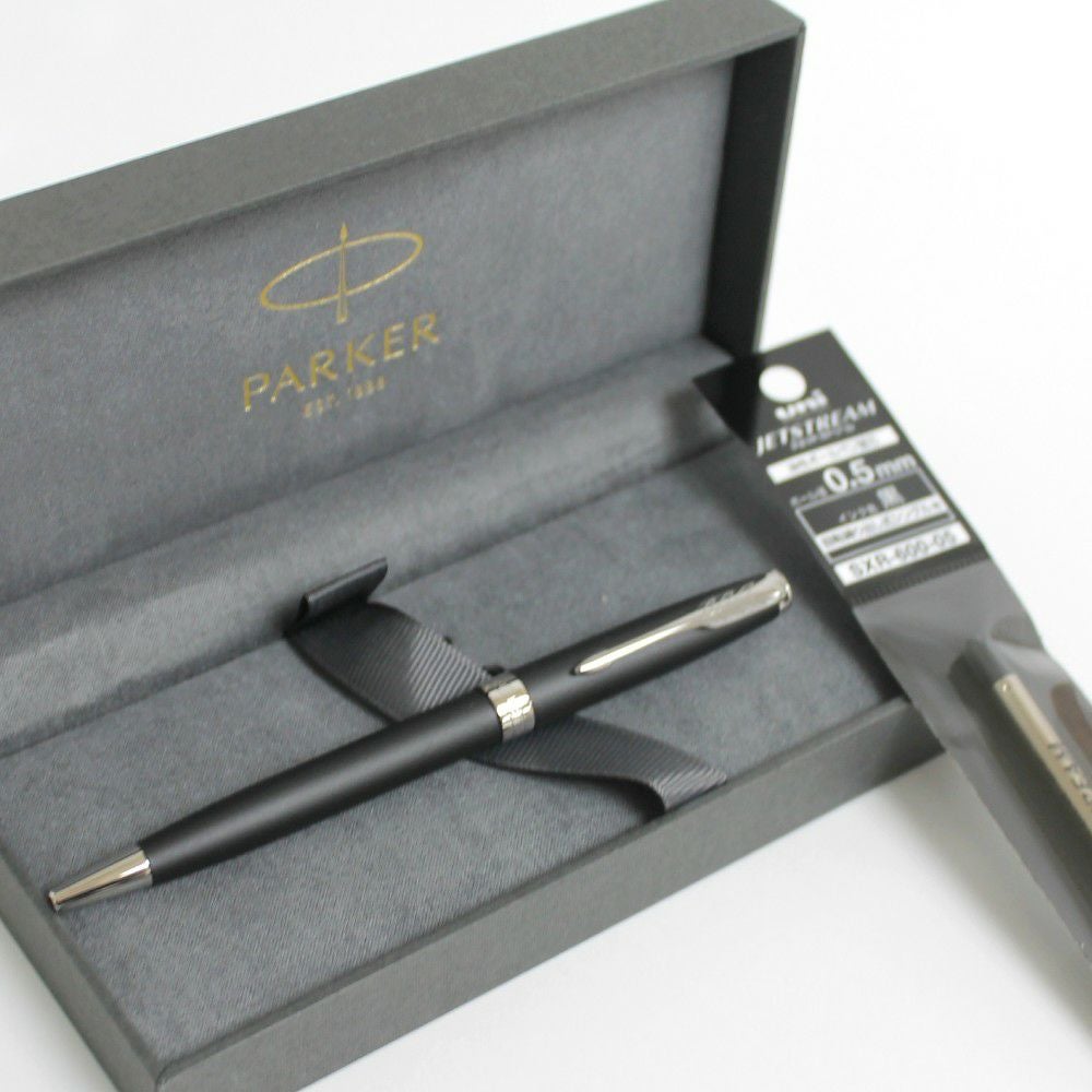 パーカーソネットボールペンマットブラックCT ジェットストリームSXR