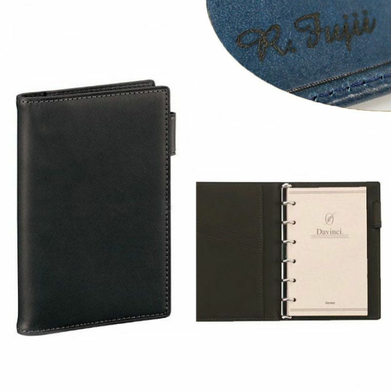 ダヴィンチ システム手帳 オールアース スリムポケットサイズ ブラック