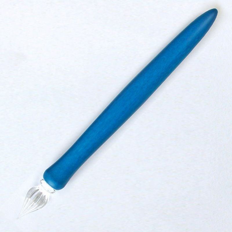 【名入れ対応】【日本製】スタジオ嘉硝 ウッド Wood ガラスペン 天然木軸 硬質ガラス 彫刻 アート 書道 カリグラフィ イラスト ギフト ブラック ブラウン クリアー ブルー ボルドー