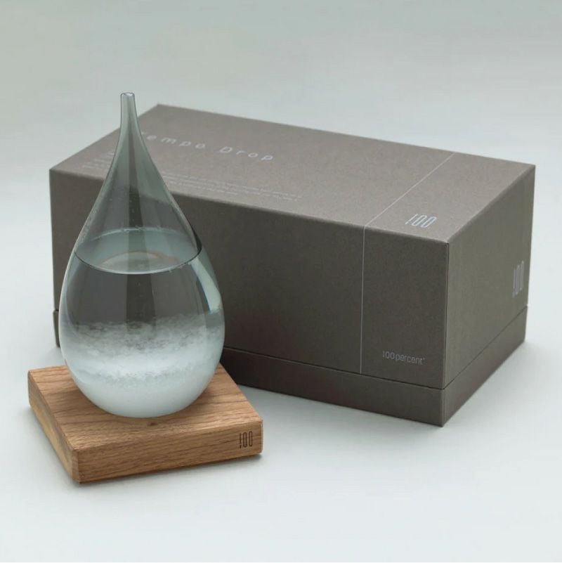 【彫刻無料】テンポドロップ ドーン　Tempo Drop Dawn　 ストームグラス 100percent 名入れ グレー 北欧 インテリア 天気予報 オブジェ 置物 飾り 結晶 おしゃれ 雑貨 ガラス デザイン プレゼント 記念 贈り物 誕生日 結婚祝い ギフト