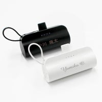 【名入れ対応】mini モバイルバッテリー Type-C出力端子 Lightning出力端子 5000mAh 彫刻 ピンク ブラック ホワイト ブラック 軽量 小型 急速充電 大容量 コンパクト 記念 ギフト iPhone AirPods 販促 ノベルティ 携帯 トラベル 旅行