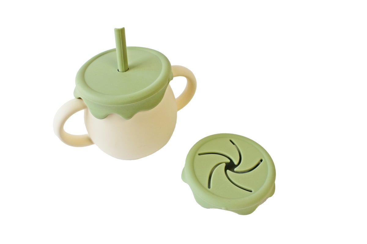 名入れ無料】 シリコン マグ ベビー キッズ 幼児 子供 離乳 コップ ストローマグ スナックカップ ストロー 3WAY ピンク ブルー グリーン クリーム ベージュ くすみカラー バイカラー はちみつ 出産祝い 誕生日 ギフト 記念 プレゼント