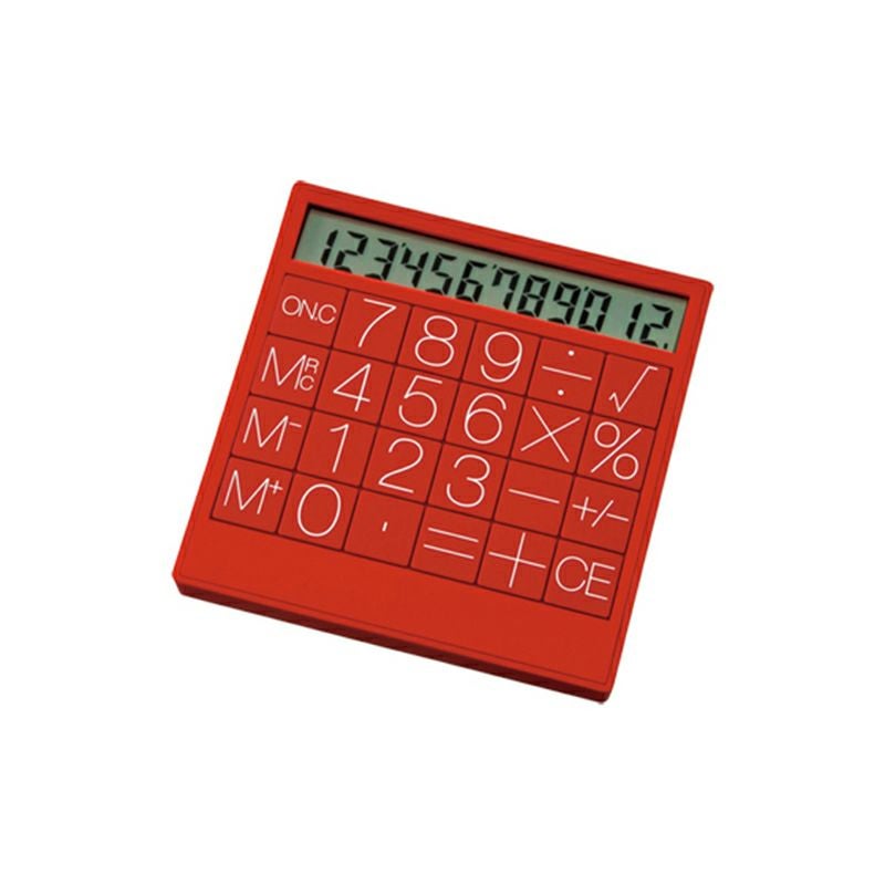 【名入れ無料】トップソーラーカリキュレーター 電卓 スクエア ソーラー グッドデザイン賞受賞 シンプル ブラック ホワイト レッド ロイヤルブルー 記念品 ノベルティ 販促