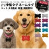 【名入れ彫刻/両面】ネームプレート タグ ID 迷子札 骨型 ペット 犬 アルミニウム 二重カン付 両面彫刻 愛用の首輪に装着可能 超小型犬 小型犬 中型犬 大型犬