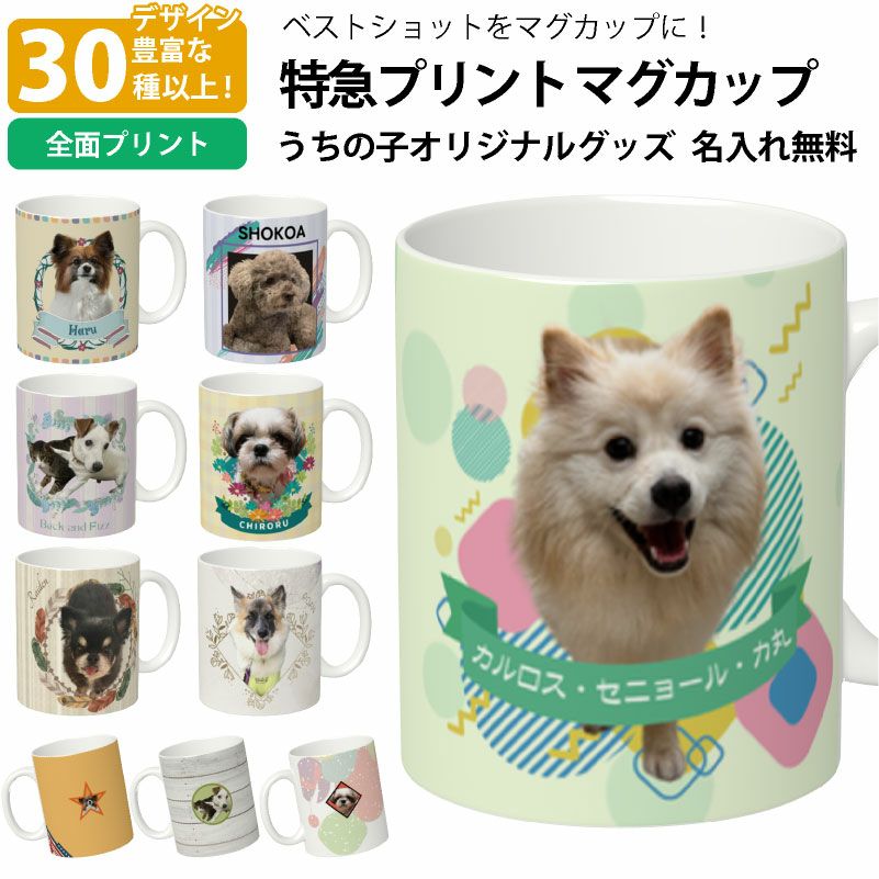 【オリジナルプリント】特急プリント マグカップ フォトプリント オーダーメイド 名入れ うちの子グッズ 犬 猫 ペット 孫 ギフト ノベルティ 記念品 誕生日 クリスマス