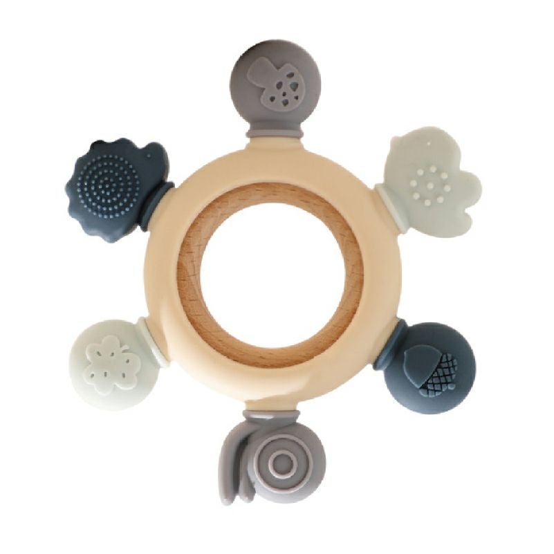 【名入れ無料】　シリコン 木製 歯固め 2タイプ ラトル付 ラトルなし おしゃぶり 赤ちゃん ベビー 新生児 マタニティ 子育て 育児 出産祝い 百日祝い プレママ おもちゃ 乳歯 ファーストトイ 誕生日 ギフト ピンク ブルー