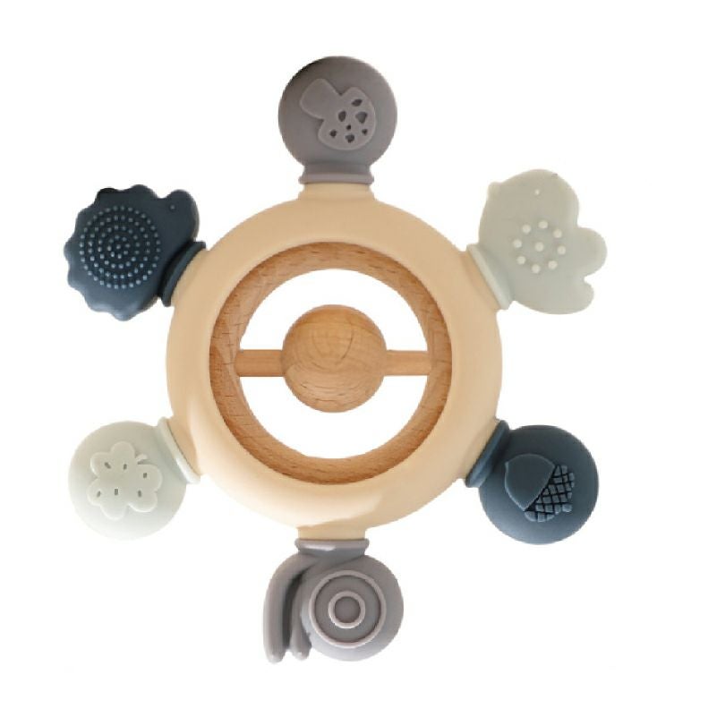 【名入れ無料】　シリコン 木製 歯固め 2タイプ ラトル付 ラトルなし おしゃぶり 赤ちゃん ベビー 新生児 マタニティ 子育て 育児 出産祝い 百日祝い プレママ おもちゃ 乳歯 ファーストトイ 誕生日 ギフト ピンク ブルー