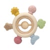 【名入れ無料】　シリコン 木製 歯固め 2タイプ ラトル付 ラトルなし おしゃぶり 赤ちゃん ベビー 新生児 マタニティ 子育て 育児 出産祝い 百日祝い プレママ おもちゃ 乳歯 ファーストトイ 誕生日 ギフト ピンク ブルー