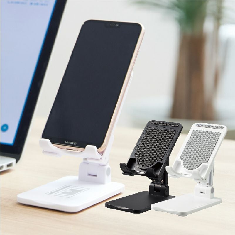 【名入れ無料】 【ロゴ入れ無料】 折りたたみマルチスマホスタンド コンパクト スマートフォン タブレット iPhone Android  iPad 携帯 卓上 テレワーク  YouTube  配信 ライブ 記念品 ノベルティ 販促 グッズ ブラック ホワイト