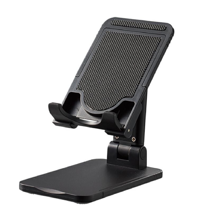 【名入れ無料】 【ロゴ入れ無料】 折りたたみマルチスマホスタンド コンパクト スマートフォン タブレット iPhone Android  iPad 携帯 卓上 テレワーク  YouTube  配信 ライブ 記念品 ノベルティ 販促 グッズ ブラック ホワイト