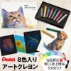 ぺんてる Pentel アートクレヨン ８色 【カラーケント紙 10枚付き】 クレヨン パステル 高発色 大人 混色 画材 油彩 水彩 ぼかし 厚塗り アート 美術 工作 スケッチ イラスト デザイン ワークショップ 教室 学童 趣味 夏休み 子供 プレゼント
