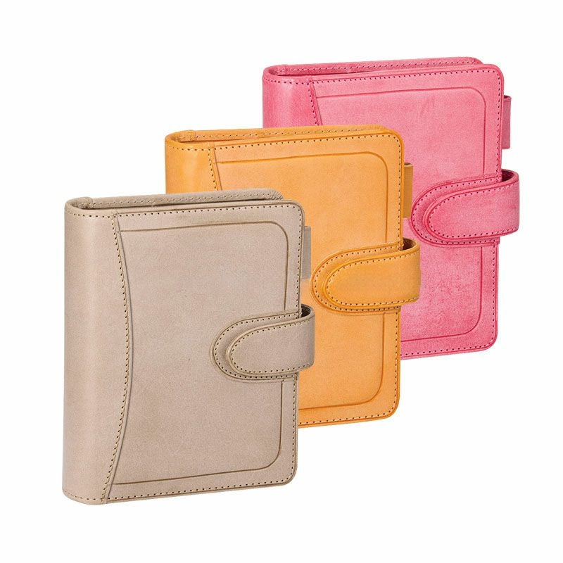 【名入れ無料】ダヴィンチ ロロマクラホック Davinci RoromaHook ポケットサイズ mini6サイズ　リング20mm 限定 システム手帳 アージェント イエロー コーラル