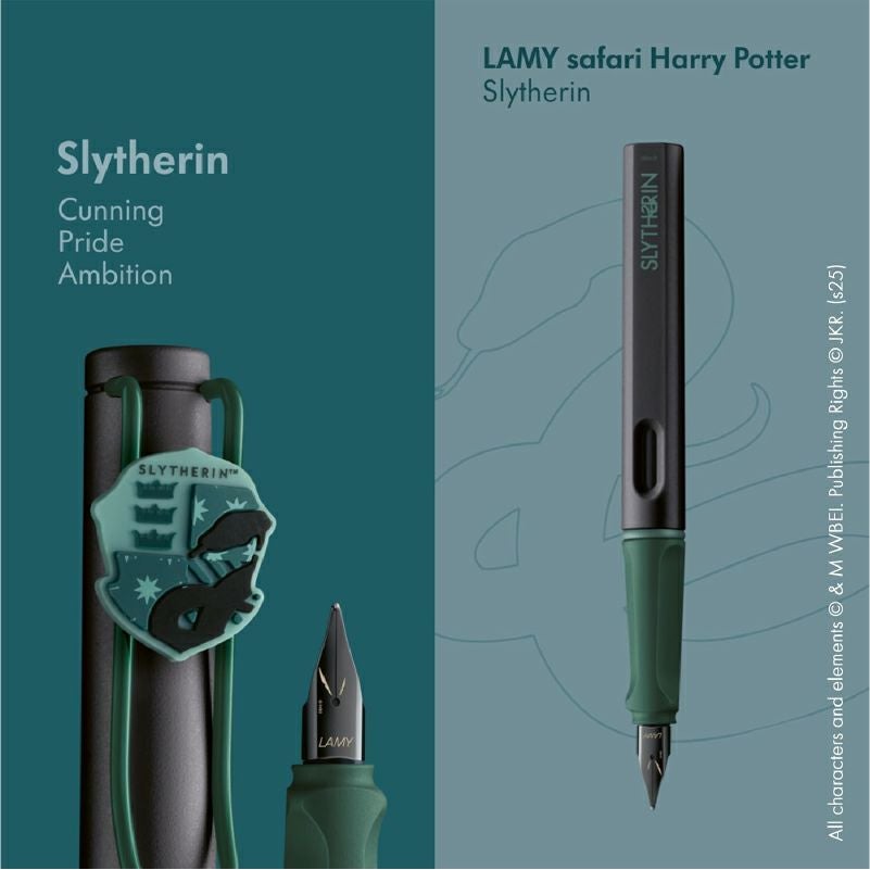 【名入れ無料】 ラミー サファリ LAMY Safari 万年筆 ハリーポッター ハリポタ Harry Potter スリザリン ホグワーツ 紋章付き 文房具 筆記具 グリーン 緑 ギフト 誕生日 推し活 推し寮