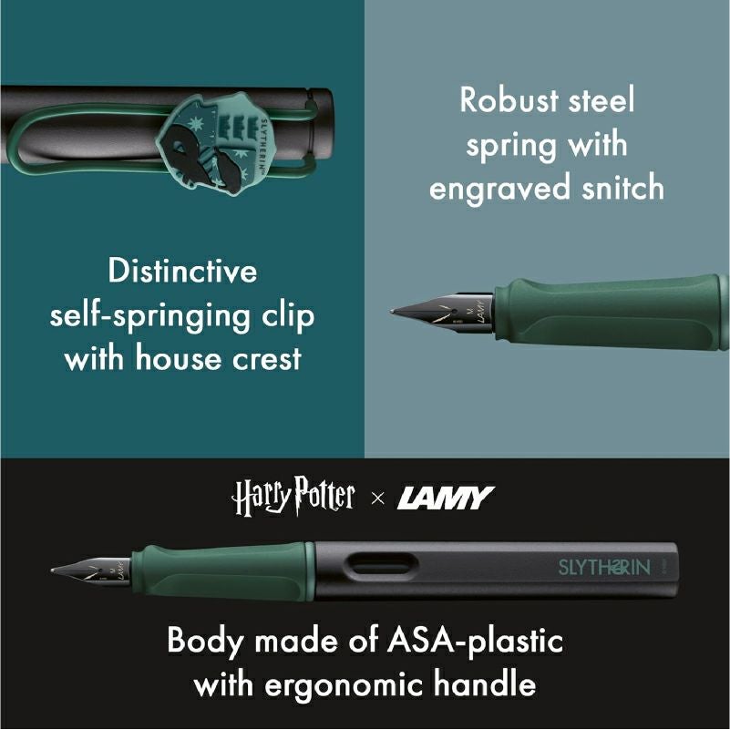【名入れ無料】 ラミー サファリ LAMY Safari 万年筆 ハリーポッター ハリポタ Harry Potter スリザリン ホグワーツ 紋章付き 文房具 筆記具 グリーン 緑 ギフト 誕生日 推し活 推し寮