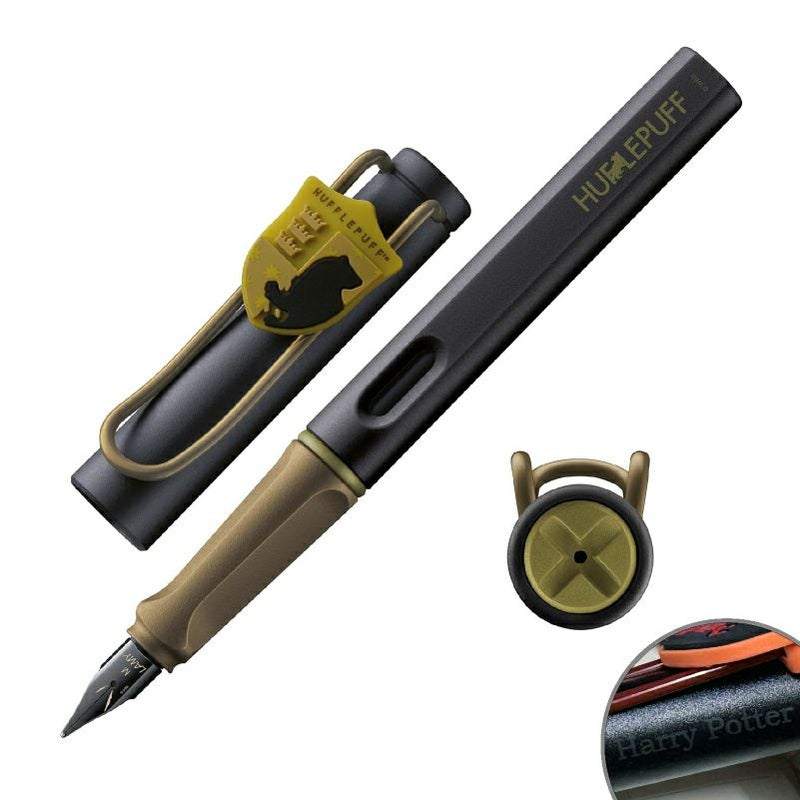 【名入れ無料】 ラミー サファリ LAMY Safari 万年筆 ハリーポッター ハリポタ Harry Potter ハッフルパフ ホグワーツ 紋章付き 文房具 筆記具 イエロー ゴールド  緑 金 ギフト 誕生日 推し活 推し寮