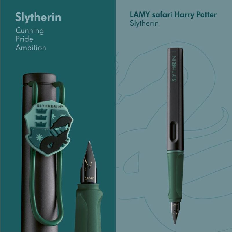 【名入れ無料】ハリーポッター Harry Potter LAMY サファリ 万年筆 4寮セット ＋ ペーパーブランクス ミディ 罫線 ノート4冊セット ホグワーツ 全寮コンプリート ８点セット グリフィンドール スリザリン レイブンクロー ハッフルパフ ハリポタ