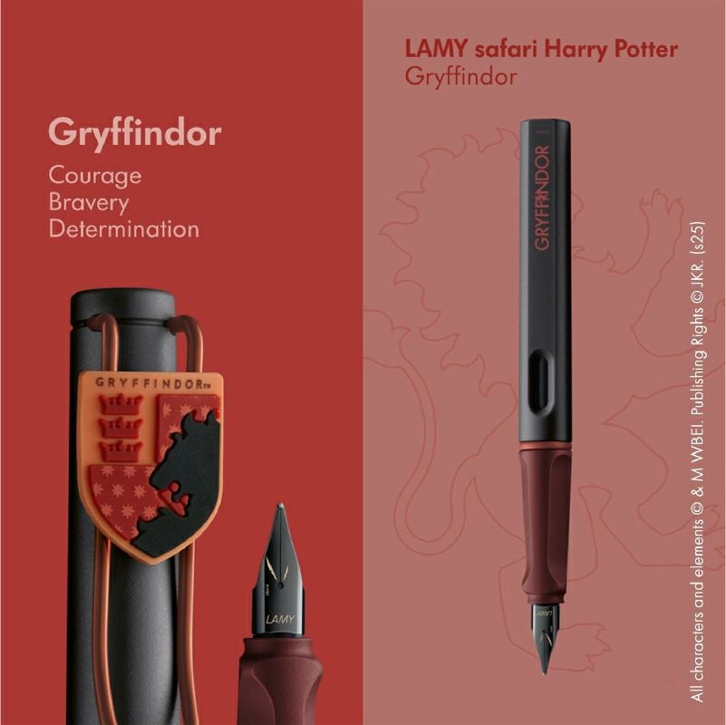 【名入れ無料】　ラミー サファリ LAMY Safari ハリーポッター Harry Potter ハリポタ 万年筆 ペーパーブランクス Paperblanks グリフィンドール ホグワーツ ミディ 無地 ノート 2点セット 誕生日 ギフト 推し活