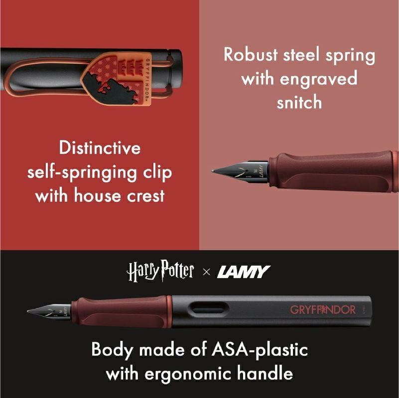 【名入れ無料】　ラミー サファリ LAMY Safari ハリーポッター Harry Potter ハリポタ 万年筆 ペーパーブランクス Paperblanks グリフィンドール ホグワーツ ミディ 無地 ノート 2点セット 誕生日 ギフト 推し活