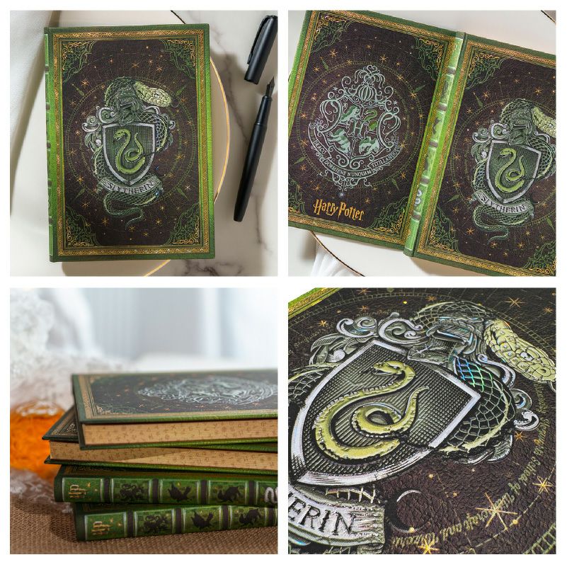 【名入れ無料】　ラミー サファリ LAMY Safari ハリーポッター Harry Potter ハリポタ 万年筆 ペーパーブランクス Paperblanks スリザリン ホグワーツ ミディ 無地 ノート 2点セット 誕生日 ギフト 推し活