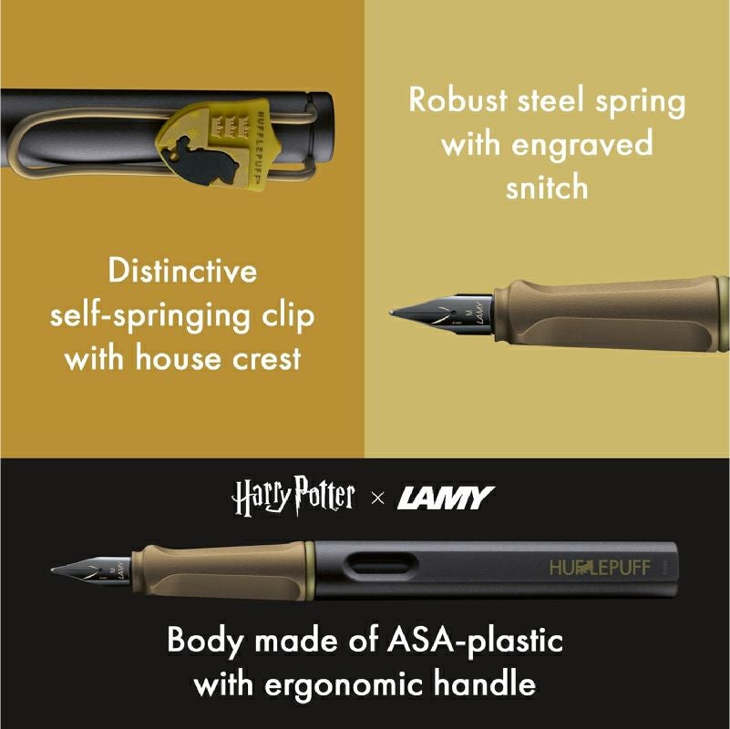 【名入れ無料】　ラミー サファリ LAMY Safari ハリーポッター Harry Potter ハリポタ 万年筆 ペーパーブランクス Paperblanks ハッフルパフ ホグワーツ ミディ 無地 ノート 2点セット 誕生日 ギフト 推し活