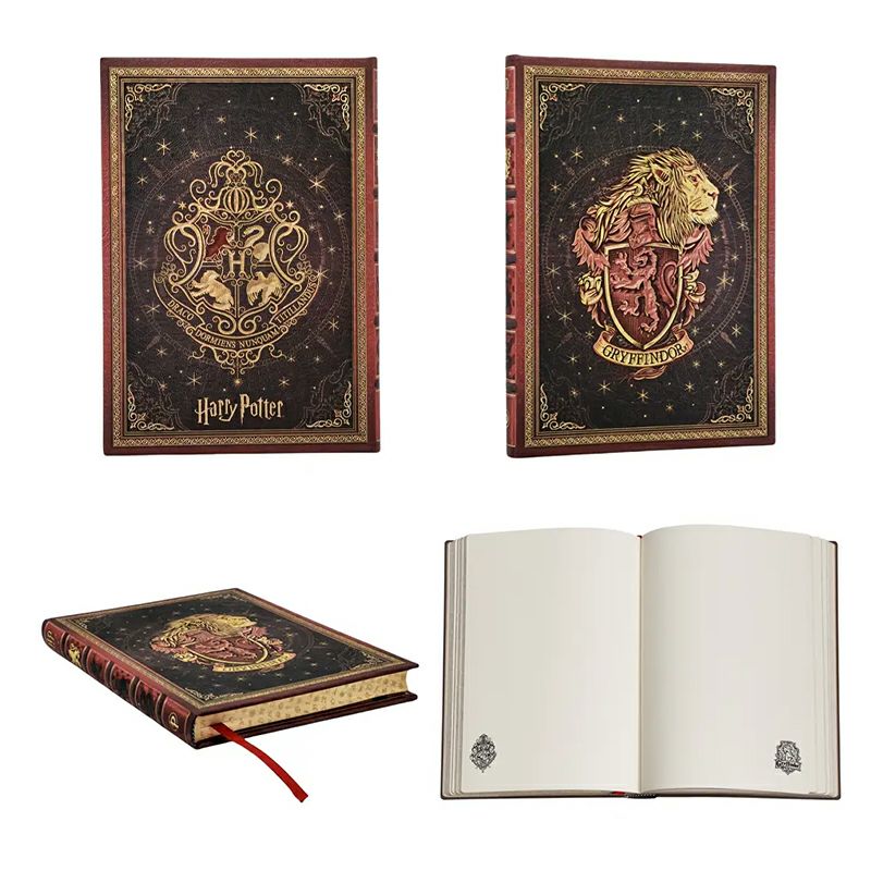 【ウルトラ罫線/ミディ無地 2冊セット】 Paperblanks ペーパーブランクス Harry Potter ハリーポッター ホグワーツの伝説 グリフィンドール ノート