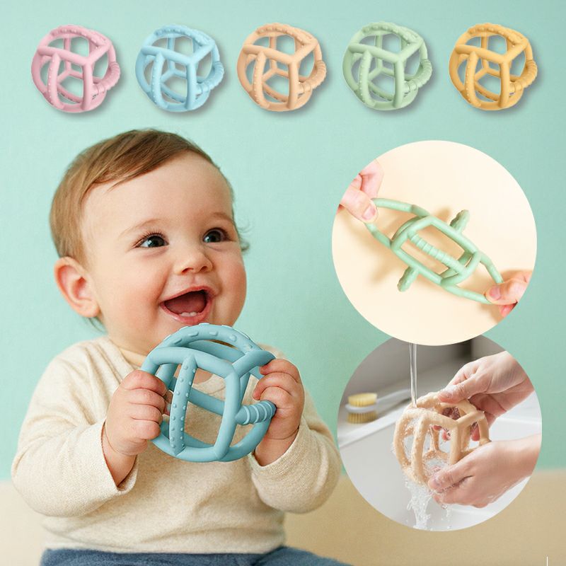 【名入れ無料】シリコン 歯固め 歯がため シリコンボール バスケットボール型 おしゃぶり 赤ちゃん ベビー 新生児 マタニティ 子育て 育児 出産祝い 百日祝い プレママ おもちゃ 乳歯 ファーストトイ 誕生日 ギフト 