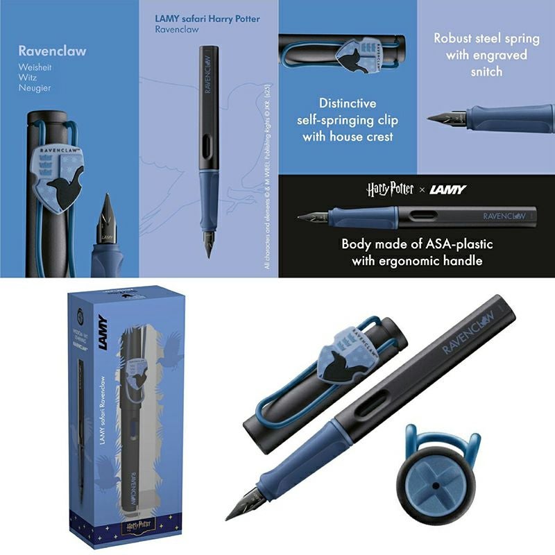 【名入れ無料】ハリーポッター Harry Potter ハリポタ ラミー サファリ LAMY Safari 万年筆 ペーパーブランクス Paperblanks レイブンクロー ホグワーツの伝説 mini 無地 ノート 2点セット