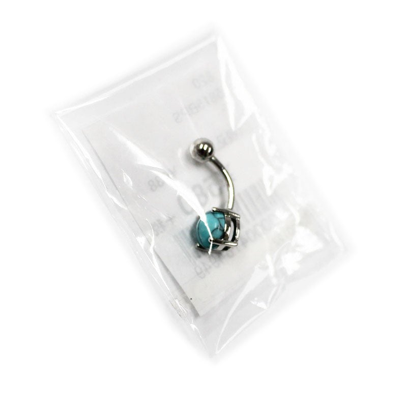 ボディピアス へそピアス アクセサリー シルバー ターコイズブルー