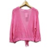 アムール AMOUR カーディガン ニット シアー 七分袖 M ピンク サックス 
