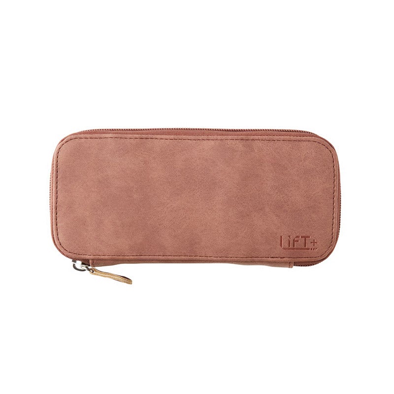 【名入れ無料】 LIFT+ ラウンドジップペンケース 筆箱 レザー Kitera 0.5mm リフト ブラウン グレー ビジネス 文房具 筆記具 ギフト 記念 プレゼント