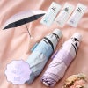 【バンド名入れ可能】折りたたみ傘 グラデーション 遮光 晴雨兼用 手動 ポーチ付 50cm UVカット ネイルガード ブルー ピンク パープル 遮光100% 熱中症 日焼け対策  母の日 父の日 プレゼント