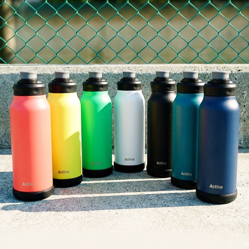 【名入れ無料】【ロゴ彫刻可】 Activa ダイレクトボトル 直飲み ハンドル付き 保冷専用 ステンレスボトル 1000ml 1L 軽量 スポーツ飲料OK アクティバ スポーツ アウトドア 熱中症対策 水分補給 通勤 通学