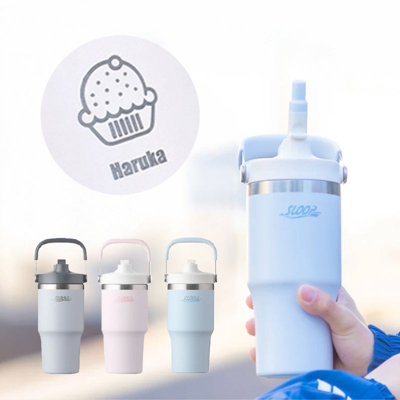 【名入れ無料】【ロゴ対応】フリップストロータンブラー 600ml ステンレス 真空断熱二重構造 保冷 ハンドル付き 2WAY 水筒 SLOOP スループ 熱中症対策 水分補給 スポーツ 卒団 卒業 プレゼント 記念品