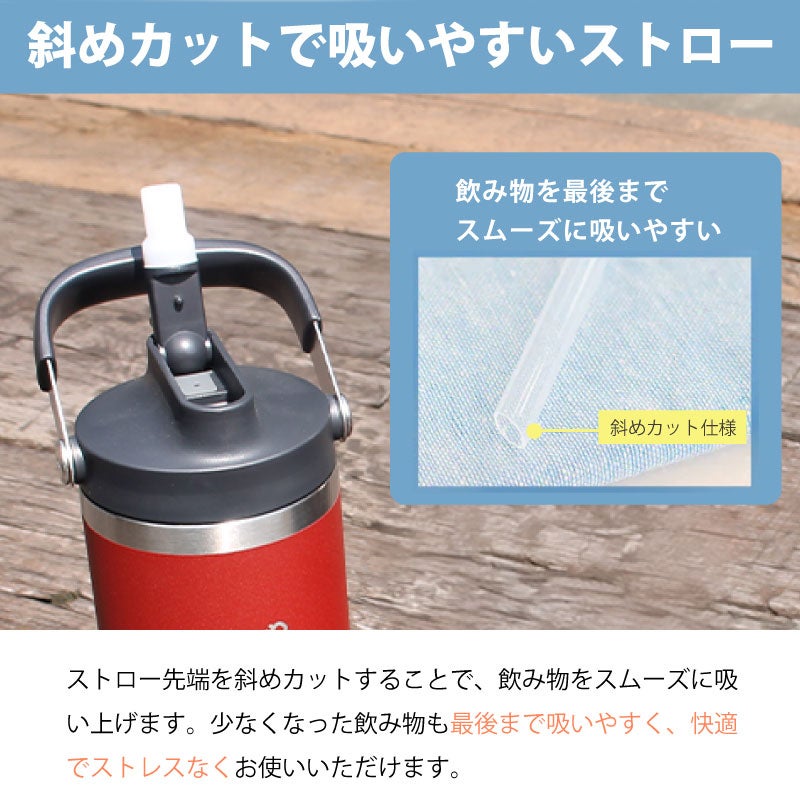 【名入れ無料】【ロゴ対応】フリップストロータンブラー 900ml ステンレス 真空断熱二重構造 保冷 ハンドル付き 2WAY 水筒 SLOOP スループ 熱中症対策 水分補給 スポーツ 卒団 卒業 プレゼント 記念品
