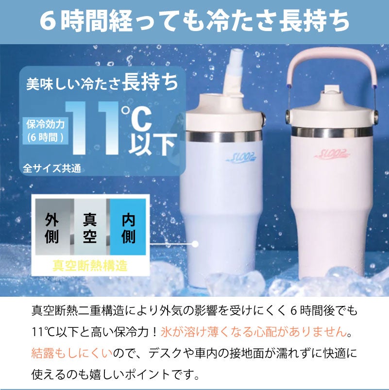 【名入れ無料】【ロゴ対応】フリップストロータンブラー 900ml ステンレス 真空断熱二重構造 保冷 ハンドル付き 2WAY 水筒 SLOOP スループ 熱中症対策 水分補給 スポーツ 卒団 卒業 プレゼント 記念品