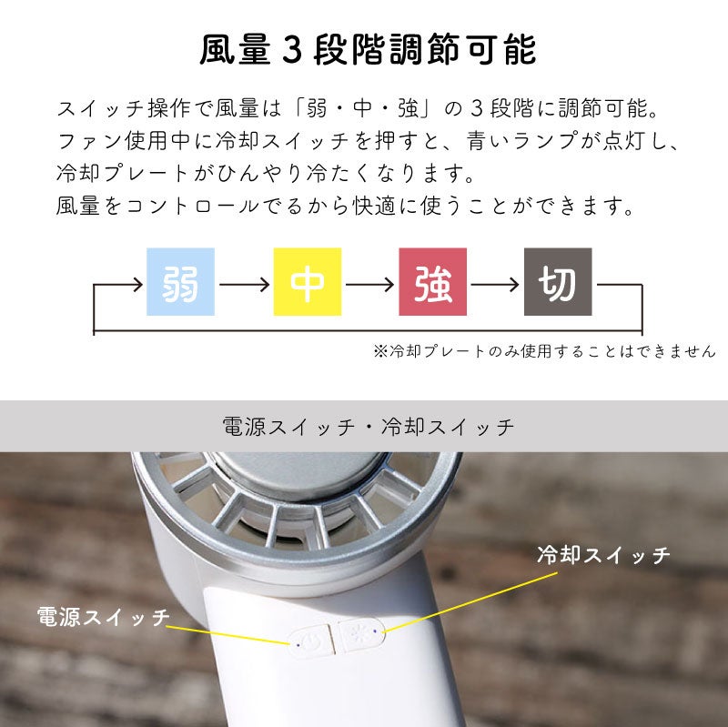 【名入れ】冷却プレートUSBハンディファン リン酸鉄リチウムイオン電池搭載 2WAY 手持ち 卓上 ホワイト 扇風機 冷却 アウトドア 屋外 熱中症 暑さ対策 USB充電 ノベルティ グッズ ギフト 母の日 父の日 プレゼント