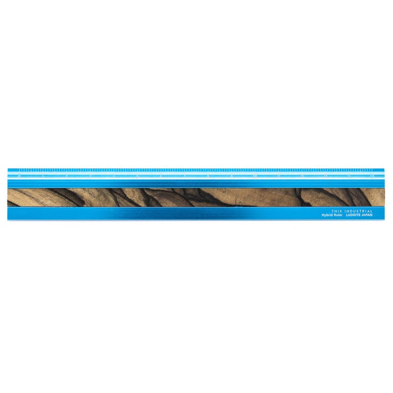 ラダイト LUDDITE THIS INDUSTRIAL Hybrid Ruler Fine Wood 15cm アルミ定規 製図 文房具 日本製 LDTI-HRW
