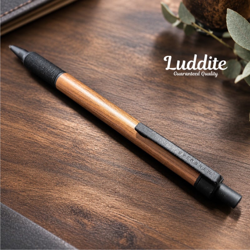  ラダイト LUDDITE EVERDRAW Wood Model ボールペン Mブラック ウォールナット 天然木 木軸ボールペン 0.8mm 低重心 日本製 LDWB-BP4WN