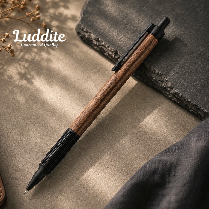 ラダイト LUDDITE EverDraw Wood Model 0.5 Mブラック ウォールナット 天然木 木軸シャープペンシル 0.5mm 日本製 LDWB-MP4WN
