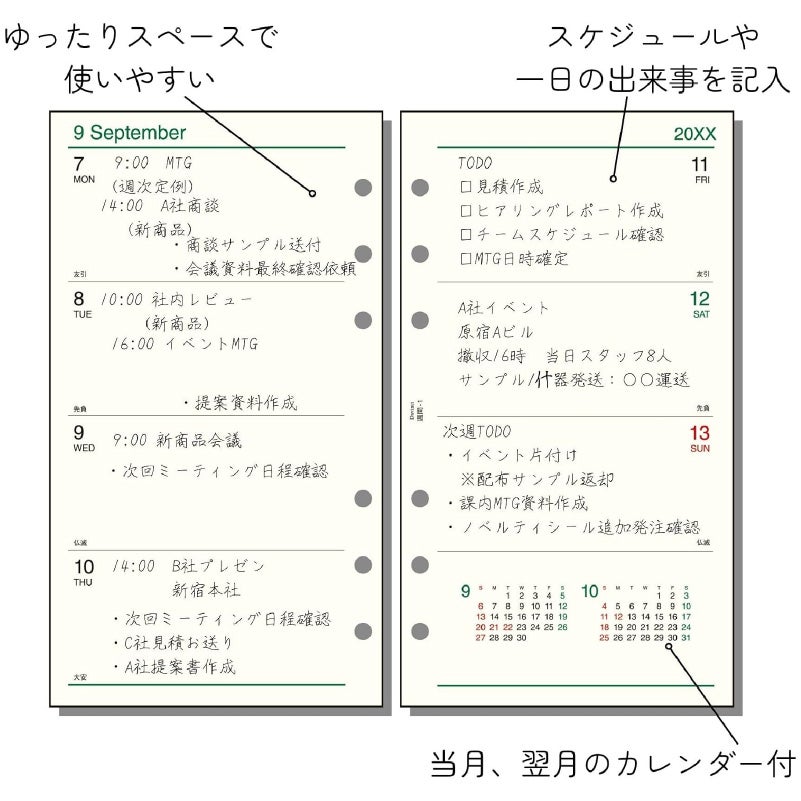 レイメイ藤井 Davinci ダヴィンチ 2027年 バイブルサイズ リフィル 週間ー１ 27DR214 見開き両面1週間