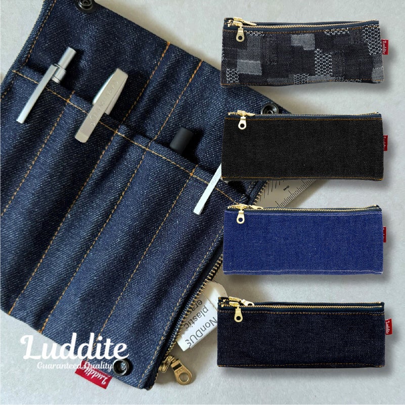 ラダイト LUDDITE デニム ベンディペンケース オーセンティックデニム Authentic Denim 岡山デニム 筆箱 文房具  日本製 国産 ステーショナリー 